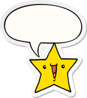 cartoon star with speech bubble sticker png