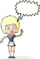 mucama de dibujos animados con burbujas de discurso png