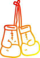 warm gradient line drawing of a cartoon boxing gloves png