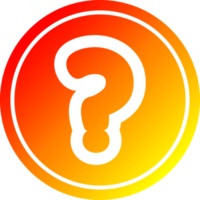 question mark circular icon with warm gradient finish png