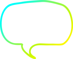 cold gradient line drawing of a cartoon speech bubble png