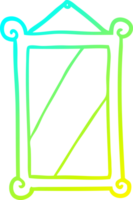 cold gradient line drawing of a framed old mirror png