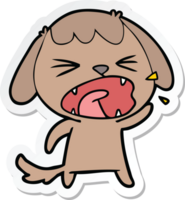 sticker van een schattige cartoon blaffende hond png