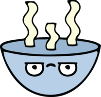 mignonne dessin animé de une bol de chaud soupe png