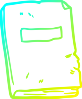 cold gradient line drawing of a battered old notebook png