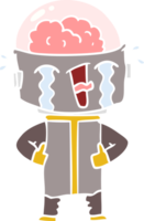 flat color style cartoon crying robot png
