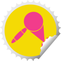 circular peeling sticker cartoon of a magnifying glass png