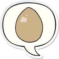 cartone animato uovo con discorso bolla etichetta png