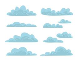 Set of Hand Drawn Flat Clouds for Design Element Clip Art vector