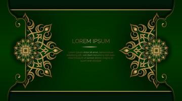 Luxury background with golden mandala ornament vector