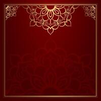 Red background with mandala ornament vector