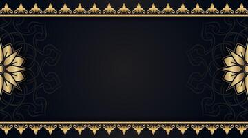 luxury black background, with gold mandala vector