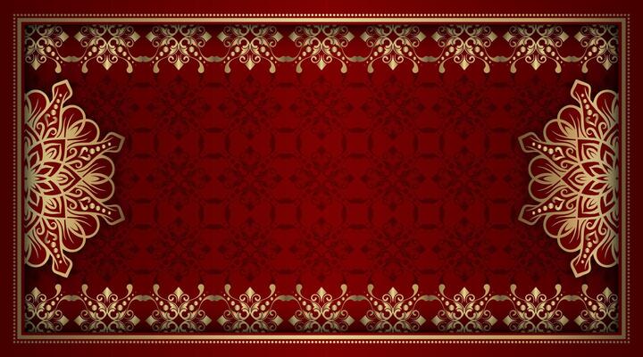 Vintage frame with gold mandala ornament
