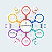 Circle Step by Step Infographic Template vector