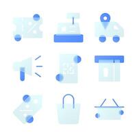 Modern Ecommerce Glassmorphism Style Icon vector