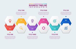 Hexagonal Business Timeline Infographic Template vector