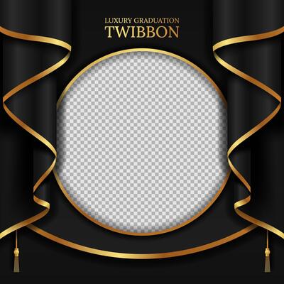 Black Luxury Graduation Twibbon Background