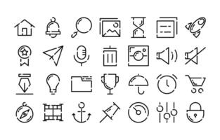 Modern Clean User Interface Icon Collection vector