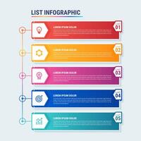 sencillo negocio lista infografía modelo vector