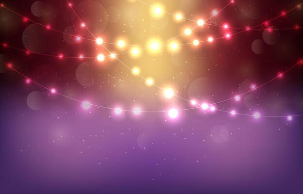 Glowing Fairy Lights and Light Bulb Background For Chrismas