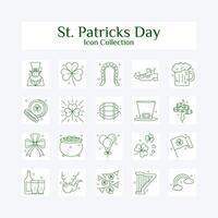 limpiar S t patrick's día icono colección vector