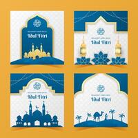 Luxury Happy Eid al Fitr Mubarak Social Media Post vector