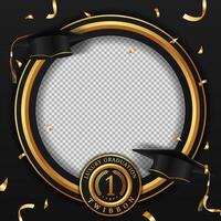 Black Luxury Graduation Twibbon Background vector