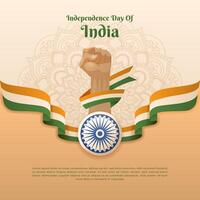 India Independence Day Background with Tricolor Wavy Flag vector