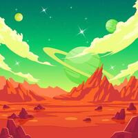 Outer Space Mars Planet Landscape Background vector