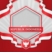 Happy Indonesia Independence Day Twibbon Luxury Background vector
