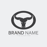 Bull horn cow and buffalo logo and symbol template icons app vector