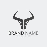 Bull horn cow and buffalo logo and symbol template icons app vector