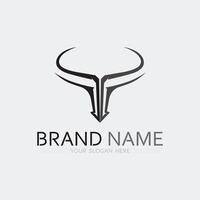 Bull horn cow and buffalo logo and symbol template icons app vector