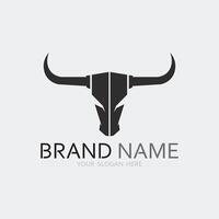 Bull horn cow and buffalo logo and symbol template icons app vector