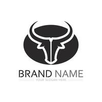 bull and cow logo design icon vector horn animals