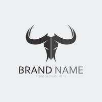 Bull horn cow and buffalo logo and symbol template icons app vector