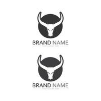 bull and cow logo design icon vector horn animals