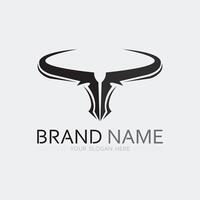 Bull horn cow and buffalo logo and symbol template icons app vector