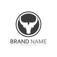 bull and cow logo design icon vector horn animals