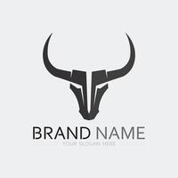 Bull horn cow and buffalo logo and symbol template icons app vector