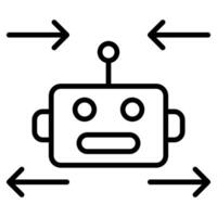 Response Bot icon line vector illustration