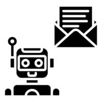 Messaging Bot icon line vector illustration