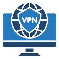 VPN icon line vector illustration