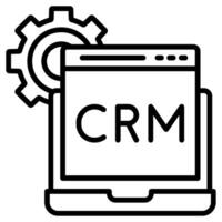 CRM Software icon line vector illustration