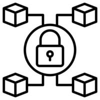 Private Blockchain icon line vector illustration