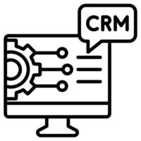 CRM System icon line vector illustration