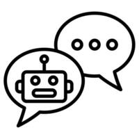 Chit-Chat Bot icon line vector illustration