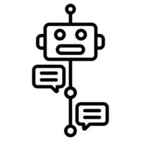 Dialog Bot icon line vector illustration