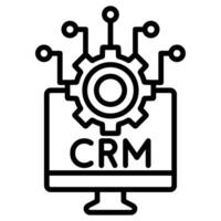 CRM Integration icon line vector illustration