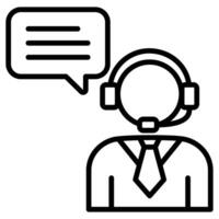 Chat Assistant icon line vector illustration